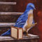 birds with suitcase painting