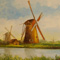 Windmill in Friesland, oil on canvas, 12 x 12 inches