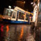 Amsterdam tram at night